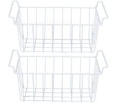 2 cestas grandes de alambre para refrigerador y congelador, organizador con asas para el hogar. L 47.5cm X W 24.5cm X H 20cm