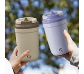Taza agitadora eléctrica, taza eléctrica portátil recargable de acero inoxidable para el hogar y la Oficina, taza eléctrica para café, té, chocolate color rosa
