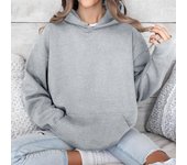 Sudadera con capucha suelta informal para mujer, de color sólido y multicolor, para otoño e invierno S negro