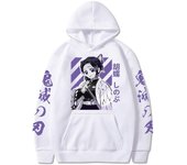Demon Slayer Shinobu Kochou sudaderas con capucha gráficas Kimetsu No Yaiba Anime Sudadera con capucha primavera cálido pulóver sudaderas Harajuku Tops sueltos 2XL negro