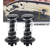 2 clips de sujeción para capó de Mercedes-Benz W204, W212, S212, A207, C207, W222, R231 y X204.
