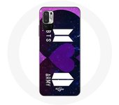 Coque pour Xiaomi Redmi Note 10 5G Bangtan Sonyeondan Logo BTS Et Logo ARMY I Purple You
