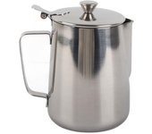 Jarra de café de acero inoxidable para espumar leche con tapa para café con leche(1000ml)