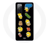Coque pour Samsung Galaxy S20 FE Les Simpson autocollants fond noir