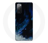 Coque pour Samsung Galaxy S20 FE Nuages de fumée multicolore de bleu gris et noir sur fond noir