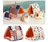 Bonita mini jaula, cómoda cama para dormir para animales pequeños, casa para hámster, tapete cálido, nido para conejillos de indias Type2-S