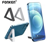 Fonken Mini soporte plegable Invisible para teléfono soporte Universal de aleación de aluminio soporte adhesivo trasero negro