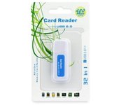Lector de tarjetas de memoria SDHC/SD/MMC/RS-MMC/Mini-SD(Adaptador)/Micro SD(Adaptador)/Tf(Adaptador)/Xd/Ms/Ms Pro Duo 2.0 Azul