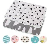 Cambiador de pañales reutilizable e impermeable para bebés recién nacidos, funda para colchón de pañales para bebés, cambiador de pañales de tela de algodón, almohadilla para mesa blanco