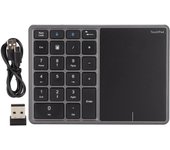 Teclado numérico inalámbrico 2 en 1 con 22 teclas, Bluetooth 4.2, carga tipo C 2,4 GHz, batería de 500 mAh. negro