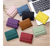Cartera de piel auténtica para mujer, tarjetero de moda, monedero, carteras femeninas, cartera pequeña, carteras para mujer, bolso de mano rosa brillante