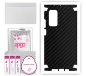 apgo Protective Skin Sticker for the back+sides compatible with Xiaomi Mi 10T Pro 5G, Full Wrap Film, Foil, Vinyl - Pattern Carbon Black