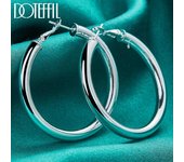 Pendientes redondos de 50 mm en plata de ley 925, joyas románticas, joyas de boda de moda 50mm
