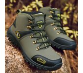 Zapatillas de senderismo de gran tamaño para hombre, impermeables y antideslizantes, para senderismo al aire libre, otoño e invierno 38 negro