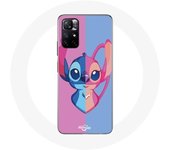Coque pour Xiaomi Redmi Note 11s 5G Stitch et angel bleu rose