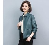 Ropa de cuero de señora de alta calidad primavera otoño nuevas de cuero abrigo de mujer chaqueta de PU Pi para motocicleta prendas de vestir exteriores Tops femeninos L