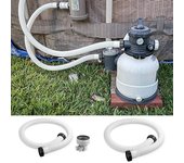 Manguera de piscina de estructura corrugada extensible con abrazaderas Manguera de repuesto para bomba de filtro de piscina de fácil instalación para INTEX A