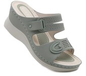Zapatillas De plataforma para Mujer, zapatos De playa informales Retro a la moda, Sandalias ortopédicas para Mujer, Sandalias cómodas con punta abierta, Sandalias De Mujer 2024 36 verde
