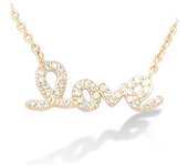 Les Trésors De Lily [L1848] - Collar chapado en oro 'Love' oro blanco - 20x6 mm oro