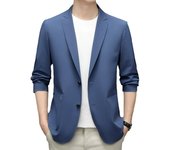Traje de seda de hielo para hombre, primavera y verano, nuevo traje casual, traje ultrafino, traje ligero individual, chaqueta superior con protección solar para hombre M