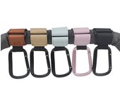 Juego de 2 ganchos giratorios para cochecito de bebé, de piel sintética, para organizar el carrito, accesorios para cochecito de bebé negro