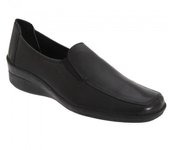 Mod Comfys Mujeres/Señoras Flexible Softie Leather Twin Gusset Casual Zapatos 8 UK negro