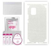 apgo Protective Skin Sticker for the back+sides compatible with Xiaomi Mi 10 Lite 5G, Full Wrap Film, Foil, Vinyl - Pattern White Fabric