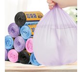 Bolsas de basura desechables de 15 piezas con bolsas de plástico negras planas enrolladas para uso doméstico One Size azul