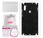 apgo Protective Skin Sticker for the back+sides compatible with Samsung Galaxy M11, Full Wrap Film, Foil, Vinyl - Pattern Black Camo