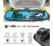 2.8 pulgadas HD 1080P Coche DVR Cámara Video Grabadora Vehículo Espejo retrovisor Dash Cam Visión nocturna azul