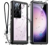 Funda impermeable IP68 Shellbox para Samsung Galaxy S24 S23 S22 S21 Ultra FE A54 A14 5G, funda de lujo para teléfono de natación de aluminio y Metal Samsung S24 Ultra negro