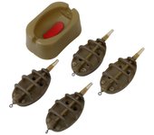 Juego de comederos de método en línea Premium con moldes de liberación rápida, alimentador de pesca portátil y ligero con arena volante 15g/20g/25g/35g