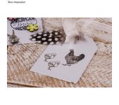 Motifs autocoll. Déco Famille de poules, Feuille à 12 pièces, sct.-LS 2coupon