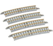TOMIX N Gauge Curved PC Rail F Juego de 4 1197 Suministros para modelismo ferroviario C317-15-PC