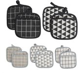 Juego de agarraderas para cocina y guantes para horno, resistentes al calor, térmicos, anticalor, para cocinar y hornear blanco