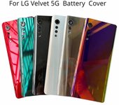 Cubierta trasera de cristal de LM-G900 para LG Velvet 5G, repuesto de puerta trasera, carcasa trasera de batería dura con lente rojo