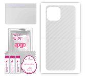 apgo Protective Skin Sticker for the back compatible with Xiaomi 11 Lite 5G NE, Wrap Film, Foil, Vinyl - Pattern Transparent Carbon