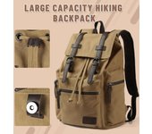 Mochila grande de lona vintage, bolso para computadora portátil de 14 pulgadas para el trabajo, bolso de hombro para la universidad, mochila de viaje para senderismo para hombres, mochilas escolares