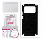 apgo Protective Skin Sticker for the back+sides compatible with Xiaomi Poco M3, Full Wrap Film, Foil, Vinyl - Pattern Matte Black