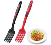 Tenedores flexibles de silicona Tenedor de cocina de silicona multifuncional Herramientas de cocina resistentes al calor Tenedor de fideos Herramienta de cocina negro