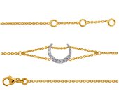 Altesse [P0560] - Bracelet plaqué or 'Lune Mystérieuse' blanc doré oro
