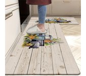 1 Uds. Tapetes de cocina de estilo granja, alfombras con elementos de grano de madera, alfombras antideslizantes acolchadas para cabecera, cómodas almohadillas de pie para cocina 40*60cm