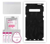 apgo Protective Skin Sticker for the back+sides compatible with Samsung Galaxy S10 5G, Full Wrap Film, Foil, Vinyl - Pattern Black Camo