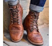 Botas altas con cordones para hombre, estilo retro, a la moda, para motociclista, para otoño e invierno, zapatos oxford cortos 38 marrón