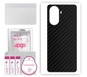 apgo Adhesivo protector para la parte trasera compatible con Motorola Edge 30, film envolvente, lámina, vinilo - Patrón Carbon Black
