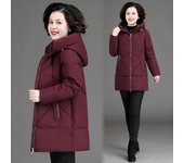 Chaqueta acolchada de algodón para mujer, chaqueta acolchada, chaqueta acolchada gruesa para mujer, chaqueta con capucha para madre de invierno 2XL negro