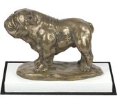 Bulldog I - dog figurine, figure on a white base, trophy for Art-Dog dog show exhibition marrón