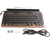 Teclado de máquina de escribir 83 teclas Teclado mecánico inalámbrico Bluetooth vintage con tapa redonda de metal
