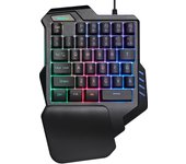 Teclado portátil de una mano para juegos buruberi con cable compatible con Windows, período de garantía de 1 año, teclado beri G92, teclado, teclado y Mac, fabricante negro