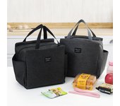Bolsa de almuerzo portátil y gruesa: bolsa de hielo térmica y ampliable. azul marino
